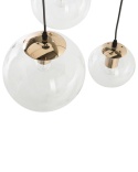 Beliani Lampa wisząca LADON 3-punktowa Szklana Przezroczysta ze złotym mocowaniem