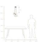 Beliani Lampa wisząca LADON 3-punktowa Szklana Przezroczysta ze złotym mocowaniem