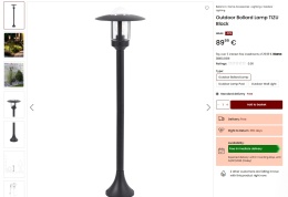 Beliani Lampa zewnętrzna słupek TIZU czarna – lampa ogrodowa na słupku