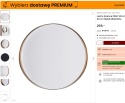 Beliani Lustro Ścienne PINEY 40 cm Miedziane Okrągłe