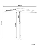 Beliani Parasol Półokrągły GALATI 270 cm Szary