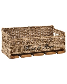 Beliani Półka Ścienna z Uchwytem na Kieliszki SAHAB Rattan Naturalny 47 cm