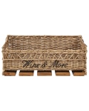 Beliani Półka Ścienna z Uchwytem na Kieliszki SAHAB Rattan Naturalny 47 cm