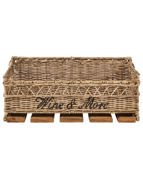 Beliani Półka Ścienna z Uchwytem na Kieliszki SAHAB Rattan Naturalny 47 cm Beliani Półka Ścienna z Uchwytem na Kieliszki SAHAB Rattan Naturalny 47 cm