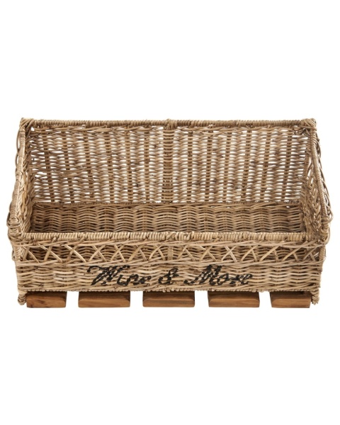Beliani Półka Ścienna z Uchwytem na Kieliszki SAHAB Rattan Naturalny 47 cm Beliani Półka Ścienna z Uchwytem na Kieliszki SAHAB Rattan Naturalny 47 cm