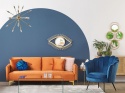 Beliani Sofa Rozkładana LUCAN Pomarańczowy Welur 3-osobowa