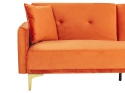 Beliani Sofa Rozkładana LUCAN Pomarańczowy Welur 3-osobowa