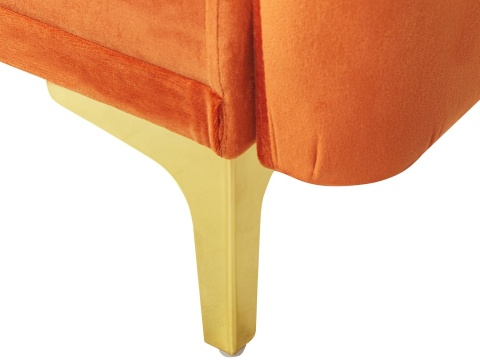 Beliani Sofa Rozkładana LUCAN Pomarańczowy Welur 3-osobowa Beliani Sofa Rozkładana LUCAN Pomarańczowy Welur 3-osobowa