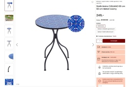 Beliani Stolik Bistro CIGLIANO Czarny z Ceramicznym Blatem Mozaikowym Ø 60 cm