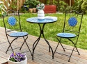Beliani Stolik Bistro CIGLIANO Czarny z Ceramicznym Blatem Mozaikowym Ø 60 cm