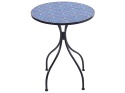Beliani Stolik Bistro CIGLIANO Czarny z Ceramicznym Blatem Mozaikowym Ø 60 cm