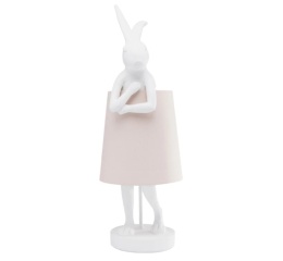 Designerska Lampa Stołowa KARE Rabbit z Różowym Abażurem, 68 cm