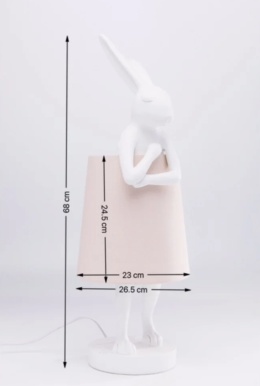 Designerska Lampa Stołowa KARE Rabbit z Różowym Abażurem, 68 cm