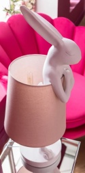 Designerska Lampa Stołowa KARE Rabbit z Różowym Abażurem, 68 cm