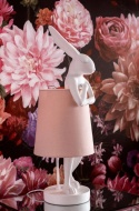 Designerska Lampa Stołowa KARE Rabbit z Różowym Abażurem, 68 cm