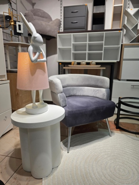 Designerska Lampa Stołowa KARE Rabbit z Różowym Abażurem, 68 cm Designerska Lampa Stołowa KARE Rabbit z Różowym Abażurem, 68 cm