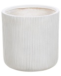 Donica OREOI, Okrągła, 37 cm, Off-White – Zewnętrzna Donica z Otworem Drenażowym