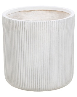 Donica OREOI, Okrągła, 37 cm, Off-White – Zewnętrzna Donica z Otworem Drenażowym