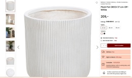 Donica OREOI, Okrągła, 37 cm, Off-White – Zewnętrzna Donica z Otworem Drenażowym