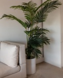 Donica OREOI, Okrągła, 37 cm, Off-White – Zewnętrzna Donica z Otworem Drenażowym
