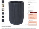 Doniczka Beliani EANTIO 25 cm – czarna, nowoczesna, z otworem drenażowym