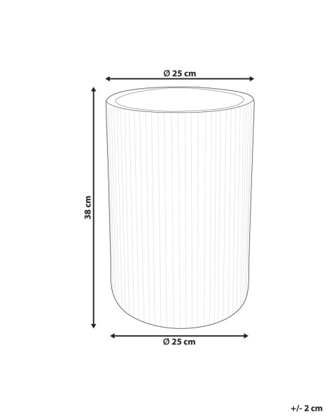 Doniczka Beliani EANTIO 25 cm – czarna, nowoczesna, z otworem drenażowym Doniczka Beliani EANTIO 25 cm – czarna, nowoczesna, z otworem drenażowym