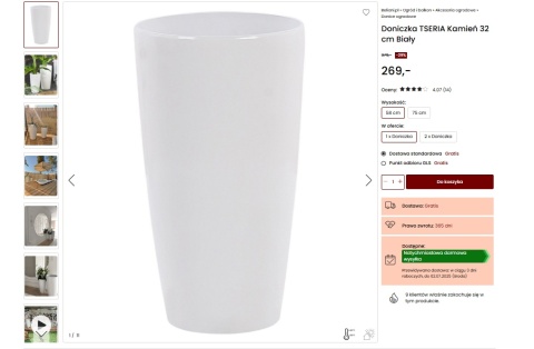 Doniczka ogrodowa ⌀ 32 cm wysoka biała TSERIA | Beliani Doniczka ogrodowa ⌀ 32 cm wysoka biała TSERIA | Beliani