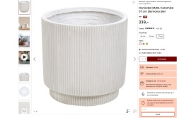 Doniczka ogrodowa ⌀ 37 cm złamana biel DARIA | Beliani