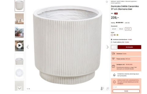 Doniczka ogrodowa ⌀ 37 cm złamana biel DARIA | Beliani Doniczka ogrodowa ⌀ 37 cm złamana biel DARIA | Beliani