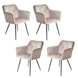 Eleganckie Krzesło Aksamitne Beliani JASMIN, Taupe