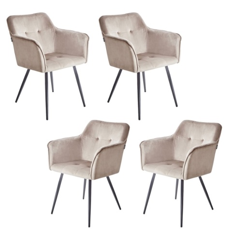 Eleganckie Krzesło Aksamitne Beliani JASMIN, Taupe Eleganckie Krzesło Aksamitne Beliani JASMIN, Taupe