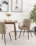 Eleganckie Krzesło Aksamitne Beliani JASMIN, Taupe