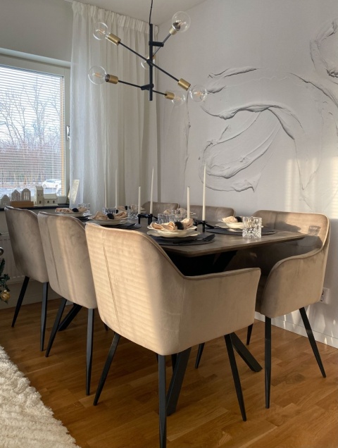 Eleganckie Krzesło Aksamitne Beliani JASMIN, Taupe Eleganckie Krzesło Aksamitne Beliani JASMIN, Taupe