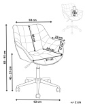 Krzesło biurowe obrotowe LABELLE, Różowe, Welurowe – Regulacja wysokości, 360° Obrotowe