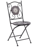 Krzesło ogrodowe CARIATI, Metalowe, Czarny – Styl Vintage, Mozaika