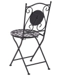 Krzesło ogrodowe CARIATI, Metalowe, Czarny – Styl Vintage, Mozaika