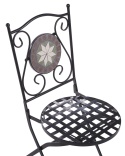 Krzesło ogrodowe CARIATI, Metalowe, Czarny – Styl Vintage, Mozaika