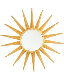 Lustro ścienne beliani PERELLI – metalowe, złote, 60 × 60 cm, dekoracyjne lustro w stylu sunburst