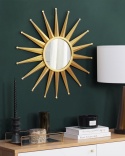 Lustro ścienne beliani PERELLI – metalowe, złote, 60 × 60 cm, dekoracyjne lustro w stylu sunburst