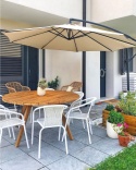 Parasolka ogrodowa Cantilever RAVENNA 300 cm, Beżowa – Mechanizm korbkowy, Obrót 360°