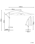 Parasolka ogrodowa Cantilever RAVENNA 300 cm, Beżowa – Mechanizm korbkowy, Obrót 360°