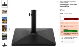 Podstawa do parasola CERVO, Kwadratowa, 25 kg, Czarna – Stabilna i Trwała