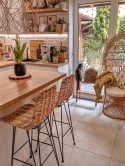 Fotel paw EMMANUELLE rattanowy naturalny | Beliani