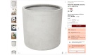 Donica MESSENE 41 cm | Jasnoszara | Okrągła doniczka z włókna ceramicznego