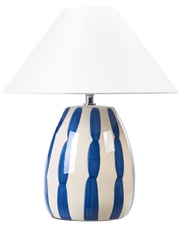Lampa stołowa Beliani LUCHETTI – ceramika beżowo-niebieska