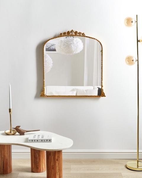 Lustro ścienne LIVRY – złote, 71 × 71 cm Lustro ścienne LIVRY – złote, 71 × 71 cm