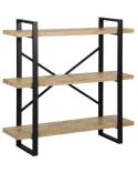 beliani Regał 3-poziomowy TIMBER 111 cm Jasnobrązowy Industrialny, Otwarty