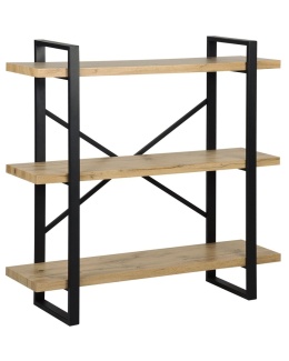 beliani Regał 3-poziomowy TIMBER 111 cm Jasnobrązowy Industrialny, Otwarty