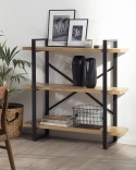 beliani Regał 3-poziomowy TIMBER 111 cm Jasnobrązowy Industrialny, Otwarty