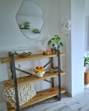 beliani Regał 3-poziomowy TIMBER 111 cm Jasnobrązowy Industrialny, Otwarty